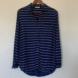 beachlunchlounge Navy Striped Long Sleeve Shirt